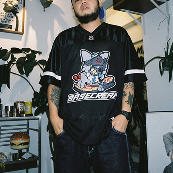 (NWOT) BASE CREAM x PPRN ‘KUKA’ Korea Unisex Football Jersey (Black) - Picture 2 of 16